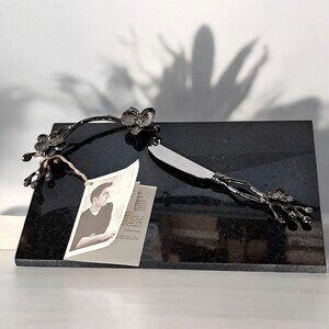 NEW OPEN BOX Michael Aram Black Orchid Cheese Board Kit w/Knife Sm - 111862